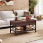 41.3" Lift Top Coffee Table with Hidden Storage, 4 Adjustable Wheels, Engineered Wood Espresso Center Table