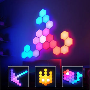 RGB Hexagonal Light Panels, App & Remote Control, USB Powered, Music Sync, 3/8/12/20-Pack