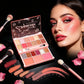 21-Color All-in-One Eyeshadow and Blush Palette, Matte Shimmer and Glitter Shades with Dual Makeup Brush