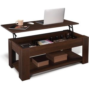 41" Lift Top Coffee Table with Hidden Storage Compartment & Rising Tabletop