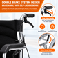 Heavy-Duty Foldable Manual Wheelchair – 330 lb Capacity, Dual Brakes & Airless Wheels