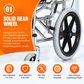 Heavy-Duty Foldable Manual Wheelchair – 330 lb Capacity, Dual Brakes & Airless Wheels