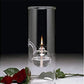 Handcrafted Borosilicate Glass Oil Lamp with Cylindrical Hurricane Sleeve for Home Décor