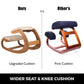 Ergonomic Kneeling Chair with Thick Cushion – Rocking Wood Posture Support Stool for Home Office & Computer Desk