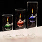 Handcrafted Borosilicate Glass Oil Lamp with Cylindrical Hurricane Sleeve for Home Décor
