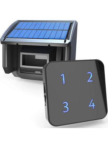 Solar Wireless Driveway Alarm, 400m Outdoor Motion Sensor Detector, Weather-Resistant Security Alert System