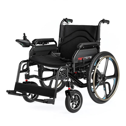 Steel-Frame 46cm Extra-Wide Seat Fat Folding Electric Wheelchair