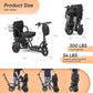 3 Wheel Mobility Scooters for Seniors Foldable Travel Scooter Airline Approved Folding Handicap Scooters for Adults