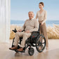 Steel-Frame 46cm Extra-Wide Seat Fat Folding Electric Wheelchair