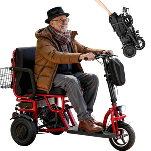 3 Wheel Mobility Scooters for Seniors Foldable Travel Scooter Airline Approved Folding Handicap Scooters for Adults