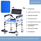 Portable Toilet Chair Alloy Commode with Wheels Foldable Shower Chair Convenient Adult Mobility Aid Bathroom Chair