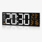 LED Digital Wall Clock with RGB Night Light, Temperature Display, Dual Alarms & Countdown Timer, 12/24 Hour