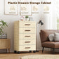 5-Drawer Rolling Storage Dresser with Wheels, Plastic Nightstand & Mobile Organizer Cabinet for Bedroom, Living Room & Office