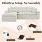 110-Inch L-Shaped Boneless Cloud Sectional Sofa with Ottoman – Deep Seat Chenille Modular Couch, No Assembly Required