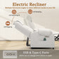 Compact Power Recliner Chair with Wheels & USB Ports, Electric Reclining Chair for Small Spaces, Living Room, Bedroom & Office