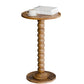 12" Round Side Table with Solid Wood Legs & Storage Shelf for Living Room and Small Spaces