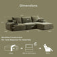 114-Inch Modular L-Shaped Sectional Sofa – Boneless Chenille Cloud Couch with Ottoman & Pillows for Living Room