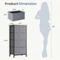 4-Drawer Fabric Nightstand with Removable Storage Bins, Steel Frame & Wood Top, Bedside Organizer for Bedroom & Living Room