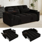 65-Inch 3-in-1 Convertible Sofa Bed – Pull-Out Sleeper Couch with 360° Swivel Side Table & USB Charging, Black