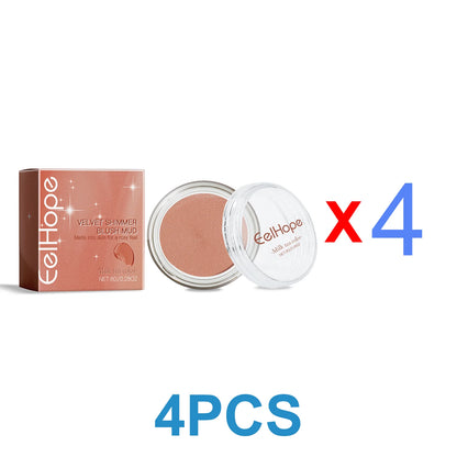 Shimmer Cream Blush with Hyaluronic Acid, Fine Glitter Cheek Color, Long-Lasting Radiant Finish