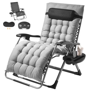 Zero Gravity Recliner Lounge Chair – Heavy-Duty Adjustable Padded Chair with Footrest, Cushion & Cup Holder