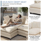 113.4-Inch Modular Cloud Sectional Sofa with Ottoman – Oversized Deep Seat Couch, Solid Wood Frame for Living Room