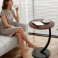 Solid Wood Round Coffee Table with Double-Layer Storage, Modern Living Room Side Table