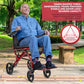Lightweight Foldable Transport Wheelchair – 18.5 lbs Portable Travel Chair with 8" Rear Wheels for Adults