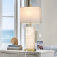 28-Inch Coastal Table Lamps with Night Light and USB-A & USB-C Charging Ports, Seashell Design for Bedroom and Living Room