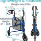 3-Wheel Foldable Rollator Walker – Lightweight Mobility Walker with Adjustable Handles & Removable Storage Bag