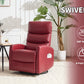 Red Fabric Manual Recliner Chair with Heat & Massage, 360° Swivel Rocking Lounge Chair for Living Room
