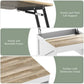 Lift-Top Coffee Table with Bench Storage, Gas-Lift Mechanism, White Engineered Wood Center Table