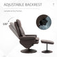 PU Leather Swivel Recliner Chair with Ottoman, Upholstered Reclining Lounge Chair with Footrest & Wrapped Base – Brown