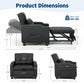 Convertible Reclining Sofa Bed with Vibration Massage – PU Leather Chaise Lounge Chair with Lumbar Pillow, Black