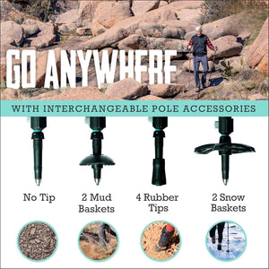 7075 Aluminum Trekking Poles – Adjustable Lightweight Hiking & Walking Sticks with Cork Handles, 2-Pack