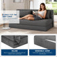 4-in-1 Folding Sofa Bed – Convertible Corduroy Loveseat Sleeper Couch with Pillow, Space-Saving Fold-Out Chair Bed