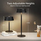 Cordless Rechargeable LED Table Lamp with 2 Height Settings and Touch Control