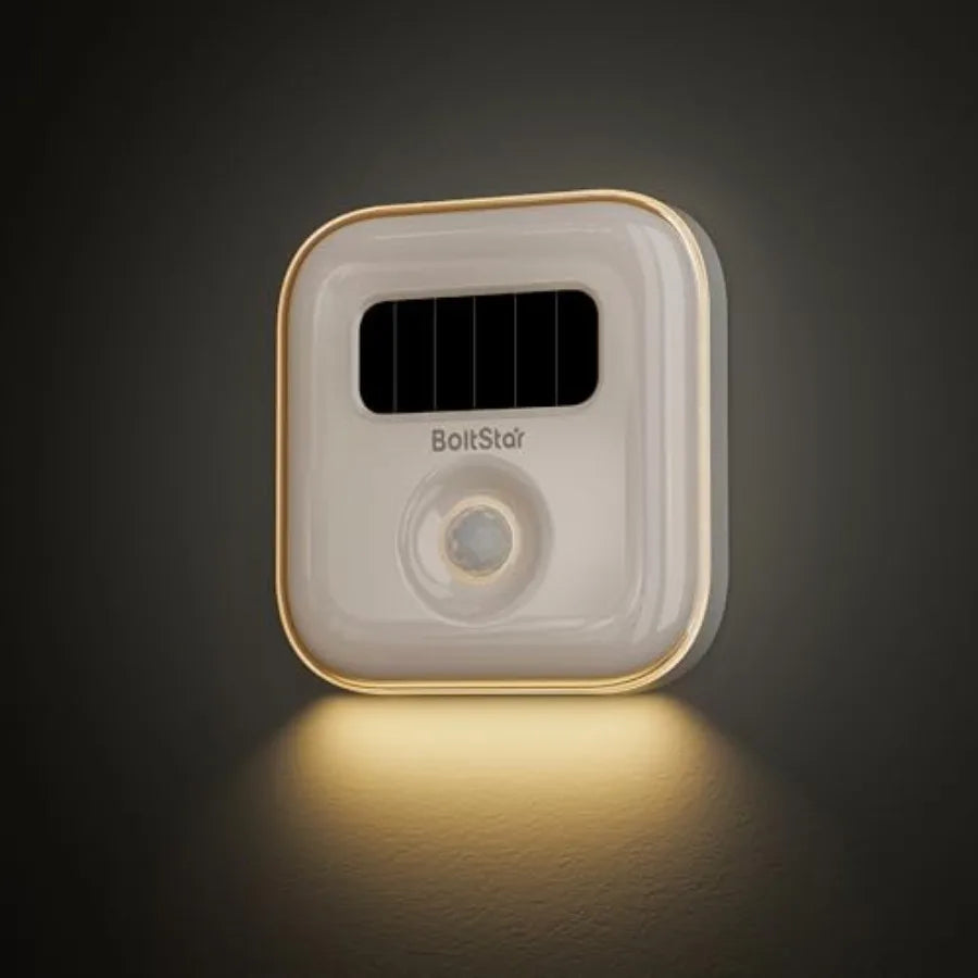 Solar Motion Sensor Night Light, 3000K Warm White, Magnetic Wall Mount or Tabletop, Indoor