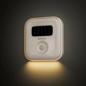 Solar Motion Sensor Night Light, 3000K Warm White, Magnetic Wall Mount or Tabletop, Indoor