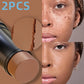 2-Piece Foundation & Concealer Stick Set, Dark Circle Coverage & Contour Makeup Pens