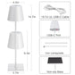 Cordless Rechargeable Table Lamp, 5000mAh Battery, 3 Light Colors, Stepless Dimming and Touch Control