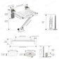 Wall-Mounted Folding Shower Seat with Assist Grab Bar – Space-Saving Bathroom Safety Bench, White