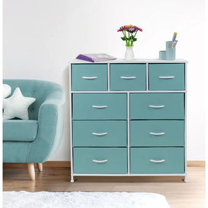 9-Drawer Nightstand Chest, Bedside Storage Dresser & Organizer for Bedroom, Home Office and Living Room