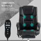 6-Point Vibrating Massage Office Chair with Lumbar Heat, PU Leather Reclining Computer Chair with Footrest & Adjustable Height – Black