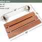 20" Teak Wood Wall-Mounted Folding Shower Seat – Fold-Down Bathroom Bench, 34 × 51 cm