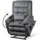 Dual Motor Power Lift Recliner Chair with Heat & Massage, Infinite Position Stand Assist Chair with USB, Cup & Phone Holders – Gray