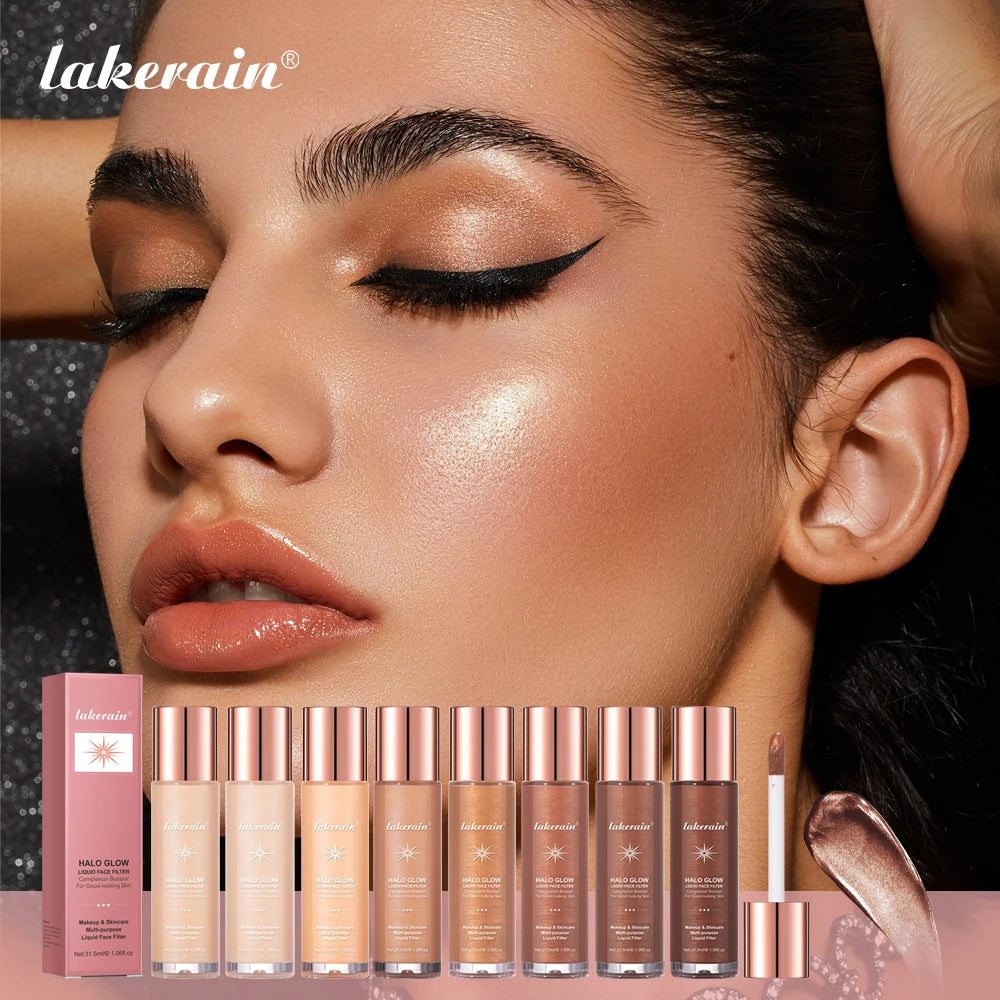 2-in-1 Liquid Illuminator and Highlighter, Dewy Radiant Face and Body Shimmer Makeup