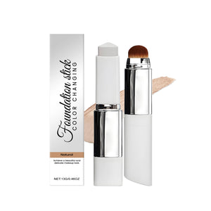 2-in-1 Color-Changing Foundation Stick, Lightweight Hydrating Concealer, Natural Finish