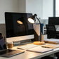 LED Desk Lamp, CRI 90+, Dimmable 3000–6000K, Flexible Gooseneck, Black Metal Shade, Wooden Base, USB Powered
