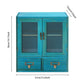 2-Tier Blue Wood Storage Cabinet with 2 Drawers & Double Doors, Space-Saving Organizer for Bedroom, Living Room & Home